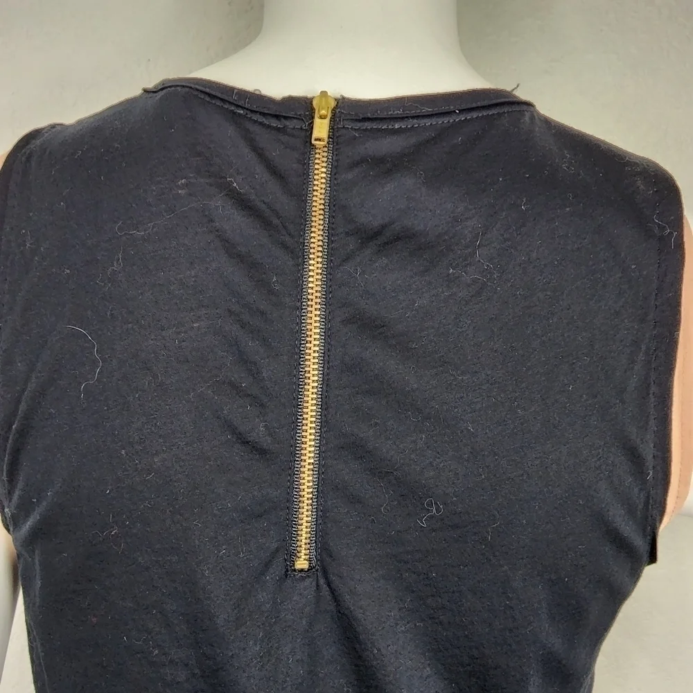 J. Crew Double Layer Ruffle Hem Tank Black Sleeveless Top  Size S